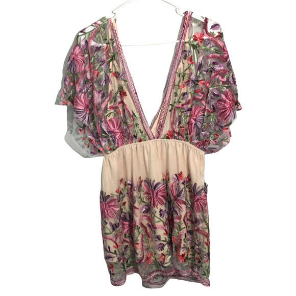 RAGA  In the Fields Mini Dress Sz Medium Women'sFloral Pattern Multicolor - Picture 2 of 6